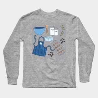 Holiday Baking, Winter theme cute baking cookies scene. Long Sleeve T-Shirt